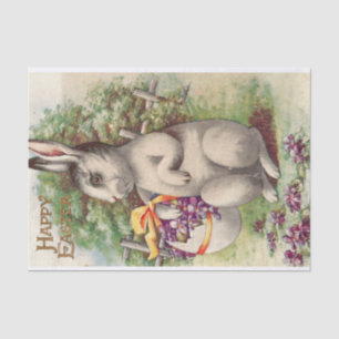 Papier Mousseline Lapin de Pâques heureux