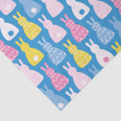 Papier Mousseline Lapin de Pâques motif bleu (Détail)