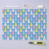 Papier Mousseline Lapin de Pâques motif bleu (Artisanat)