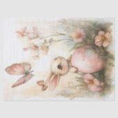 Papier Mousseline Lapin de Pâques Whimsical avec papillons Découpage (Recto)