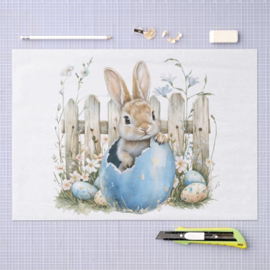 Papier Mousseline Lapin de printemps de Pâques (Artisanat)