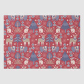 Papier Mousseline Lapin de rennes roux scandinave (Recto)