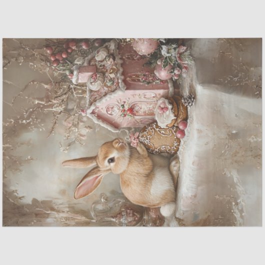 Papier Mousseline Lapin Découpage Fête Pâques et Noël (Recto)