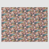 Papier Mousseline Lapin élégant buvant du thé Joyeuses Pâques (Recto)