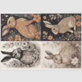 Papier Mousseline Lapin en ligne Art Collage 1 papier décolpage (Recto)