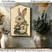 Papier Mousseline Lapin habillé en Whimsical, Fleurs CK4 Découpage
