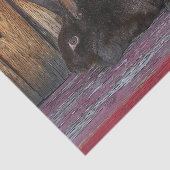 Papier Mousseline Lapin Lapin Brown Grain de bois Pâques (Détail)