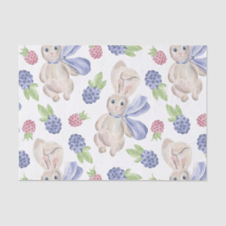 Papier Mousseline Lapin lapin Fairytale avec Motif Floral