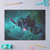 Papier Mousseline Lapin Lapin Imaginaire En Moto (Artisanat)