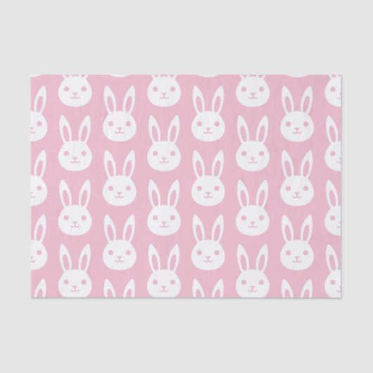 Papier Mousseline Lapin Lapin Motif rose (Recto)