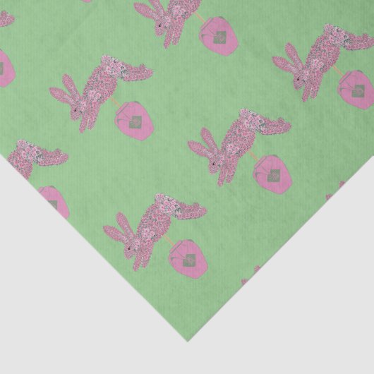 Papier Mousseline Lapin Lapin Topiary Ginger jarres (Détail)