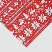 Papier Mousseline Lapin mignon lapins Rouge Vacances Motif Noël (Détail)