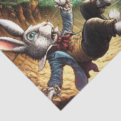 Papier Mousseline Lapin Panique Tombant Dans Le Trou Du Lapin (Détail)