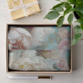 Papier Mousseline Lapin rustique & Découpage florale de pivoine (Cadeau)