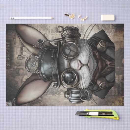 Papier Mousseline Lapin Steampunk (Artisanat)