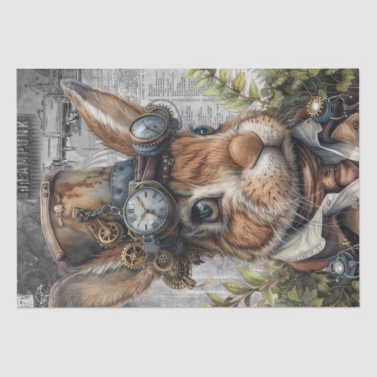 Papier Mousseline Lapin Steampunk (Recto)