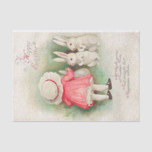 Papier Mousseline Lapin vintage Salutation de Pâques