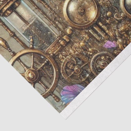 Papier Mousseline Lapin Whimsical Gothique Steampunk Decoupage (Détail)