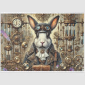 Papier Mousseline Lapin Whimsical Gothique Steampunk Decoupage (Recto)