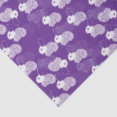 Papier Mousseline Lapines blanches en mousse sur pourpre (Détail)