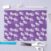 Papier Mousseline Lapines blanches en mousse sur pourpre (Artisanat)