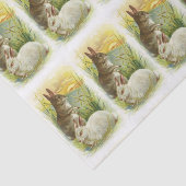Papier Mousseline Lapins de Pâques au lever de soleil (Détail)