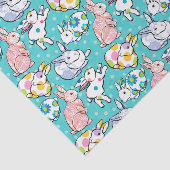 Papier Mousseline Lapins de Pâques colorés (Détail)