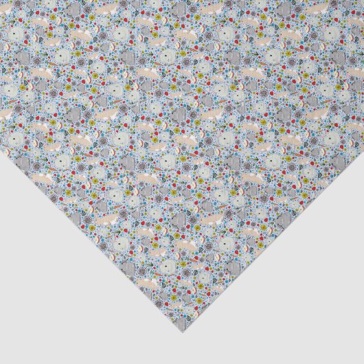 Papier Mousseline Lapins en bleu (Détail)