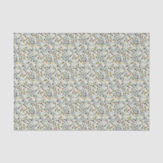 Papier Mousseline Lapins en vert (Recto)