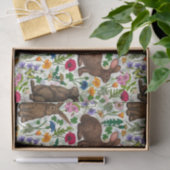 Papier Mousseline Lapins et fleur sauvage (Cadeau)