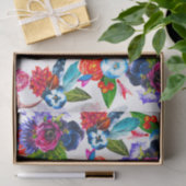 Papier Mousseline L'aquarelle de Bohème fleurit le feuille (Cadeau)