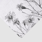 Papier Mousseline LARGE Fleur sauvage Déchoupage de libellules Noir  (Détail)