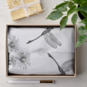 Papier Mousseline LARGE Fleur sauvage Déchoupage de libellules Noir  (Cadeau)