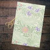 Papier Mousseline Larkspur William Morrs Vert Rouge Violet Floral