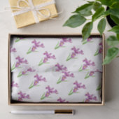 Papier Mousseline L'art botanique floral violet d'Iris (Cadeau)