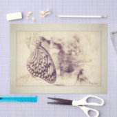 Papier Mousseline L'art de découpage des papillons Sepia d'antan Vin (Artisanat)