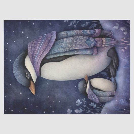 Papier Mousseline L'art mystique des pingouins Boho (Recto)