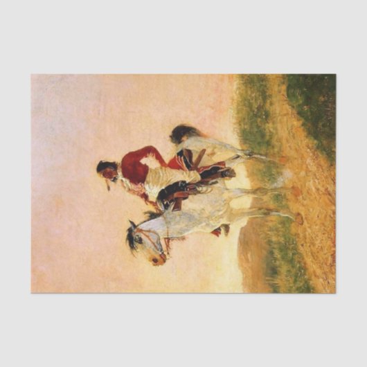 Papier Mousseline L'art occidental de Frederic Remington « Comanche (Recto)