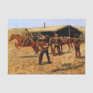 Papier Mousseline L'art occidental de Frederic Remington « Pony Expr