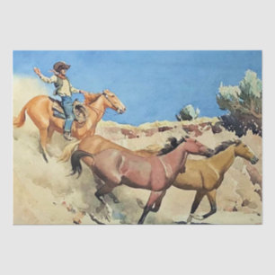 Papier Mousseline L'art occidental «Saddle Stock» de Maynard Dixon