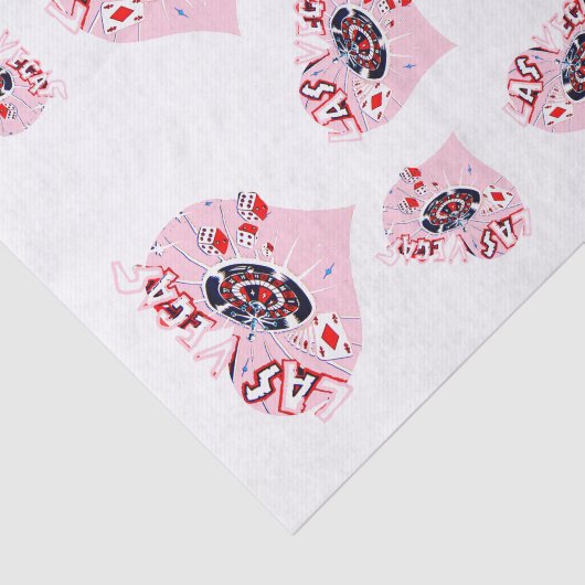 Papier Mousseline Las Vegas Coeurs Rose Girly (Détail)
