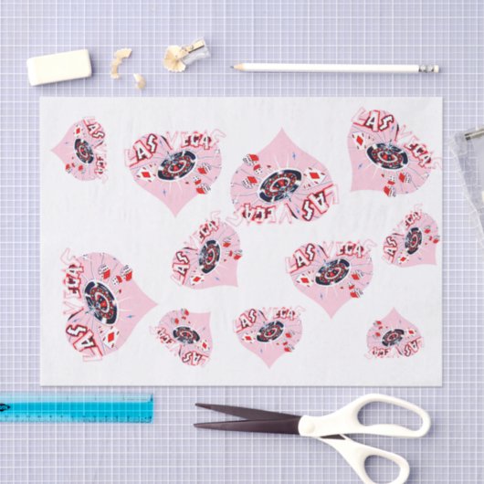 Papier Mousseline Las Vegas Coeurs Rose Girly (Artisanat)