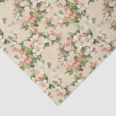Papier Mousseline Latte Beige Floral Élégant (Détail)