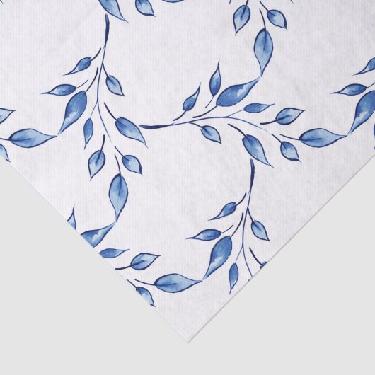 Papier Mousseline Lattice Indigo Leaf (Détail)