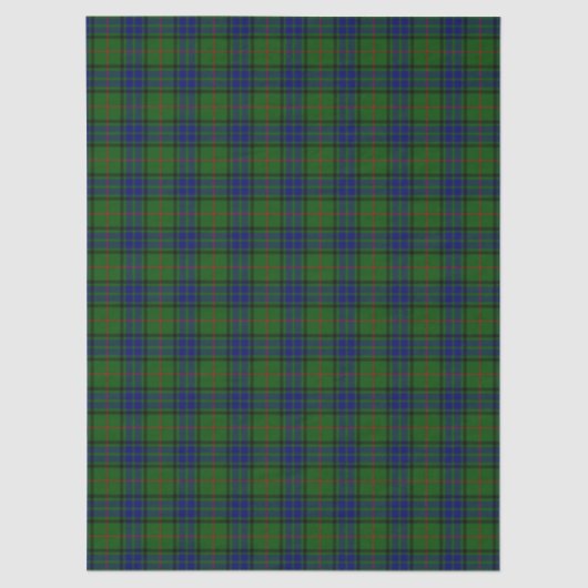 Papier Mousseline Lauder tartan bleu vert plaid (Recto)