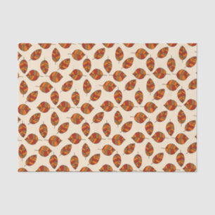 Papier Mousseline L'automne rouge laisse un Motif de feuilles graphi