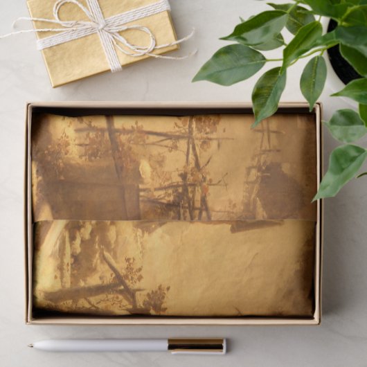 Papier Mousseline L'avalanche d'hiver (par Gerolamo Induno) (Cadeau)