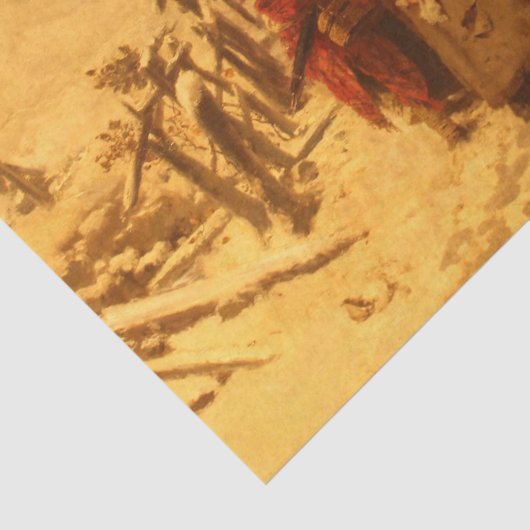 Papier Mousseline L'avalanche d'hiver (par Gerolamo Induno) (Détail)