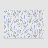 Papier Mousseline Lavande d'aquarelle et Motif d'eucalyptus (Recto)