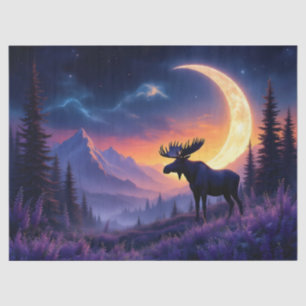 Papier Mousseline Lavande de lune crescent d'orignal nocturne